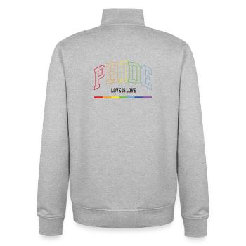 Pride. Love is Love - Unisex Organic Zip Sweatshirt by Stanley/Stella - heather grey - Back - AI Model Male 185 light (185cm)