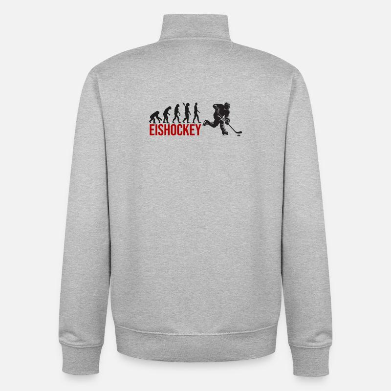 Evolution Eishockey - Unisex Organic Zip Sweatshirt von Stanley/Stella - Grau meliert