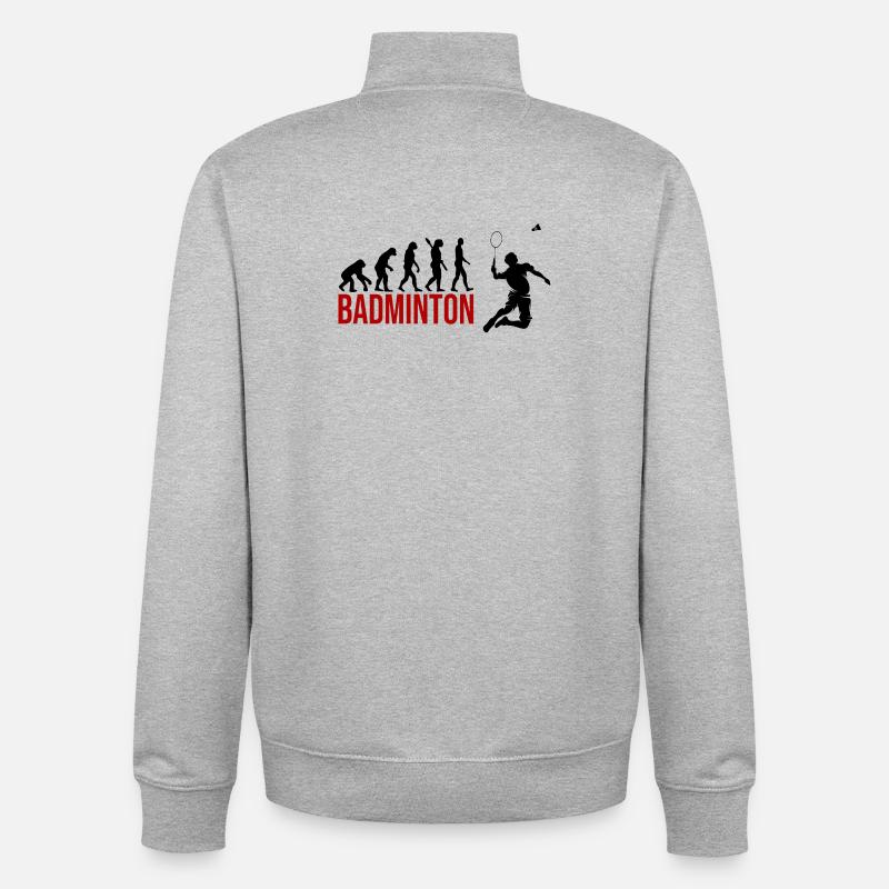 Evolution Badminton - Unisex Organic Zip Sweatshirt von Stanley/Stella - Grau meliert