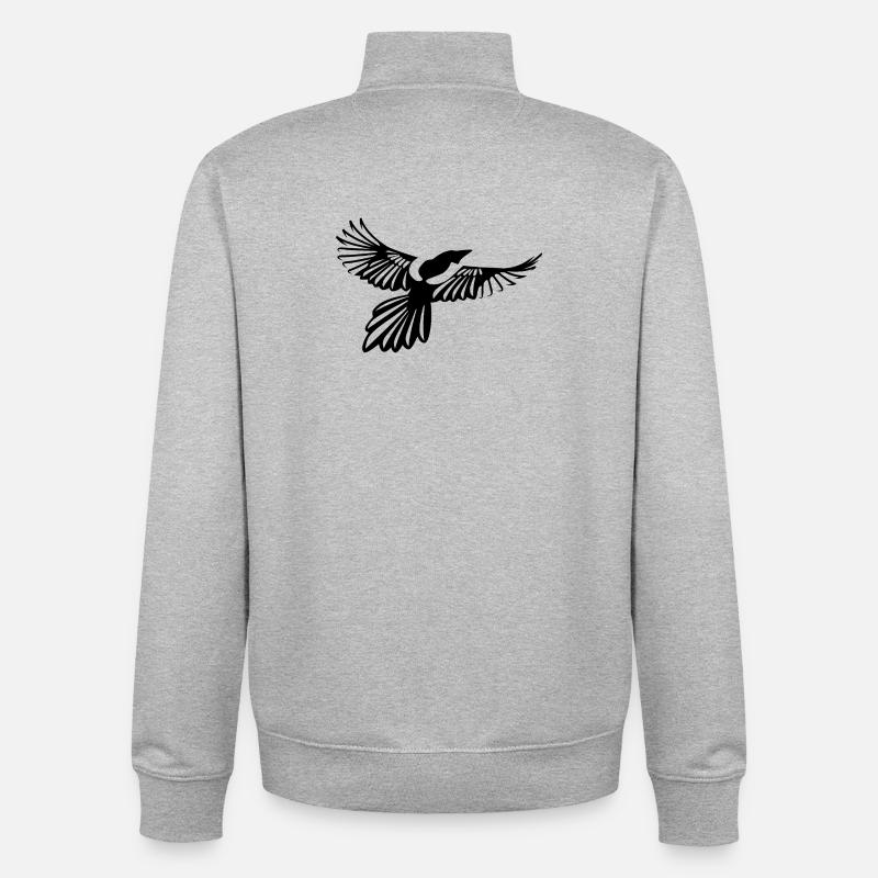 pie design - Sweat zippé unisexe en coton bio Stanley/Stella - gris chiné