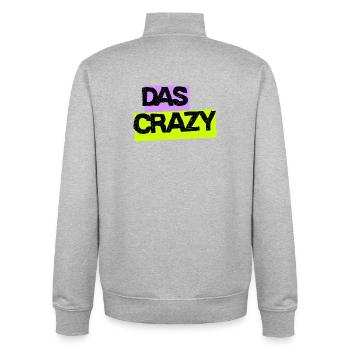 The Crazy - Design avec des couleurs néon - Sweat zippé unisexe en coton bio Stanley/Stella - gris chiné - Dos - AI Model Male 185 light (185cm)