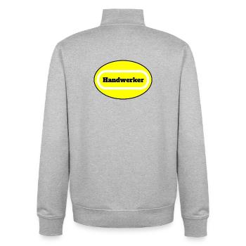 Craftsman Motif with Color Effect - Unisex Organic Zip Sweatshirt by Stanley/Stella - heather grey - Back - AI Model Male 185 light (185cm)