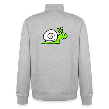 Schnecke Schneckenhaus niedlich süß glücklich Cool - Unisex Organic Zip Sweatshirt von Stanley/Stella - Grau meliert - Hinten - AI Model Male 185 light (185cm)