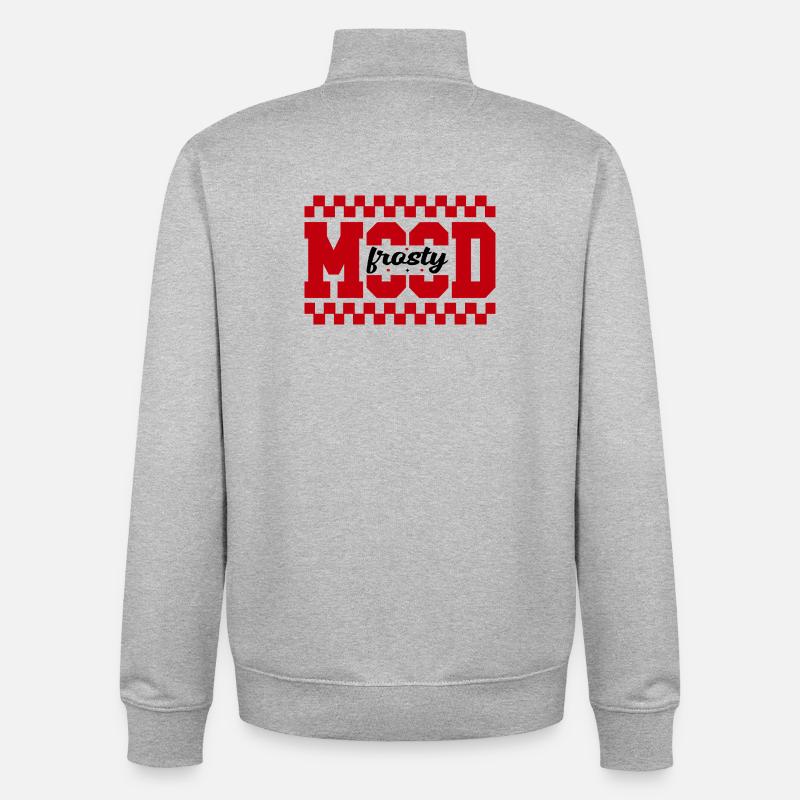 Impression graphique MAD Grid - Sweat zippé unisexe en coton bio Stanley/Stella - gris chiné