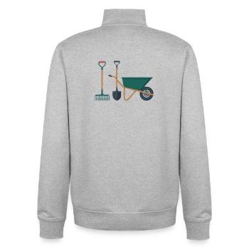 Garten - Unisex Organic Zip Sweatshirt von Stanley/Stella - Grau meliert - Hinten - AI Model Male 185 light (185cm)
