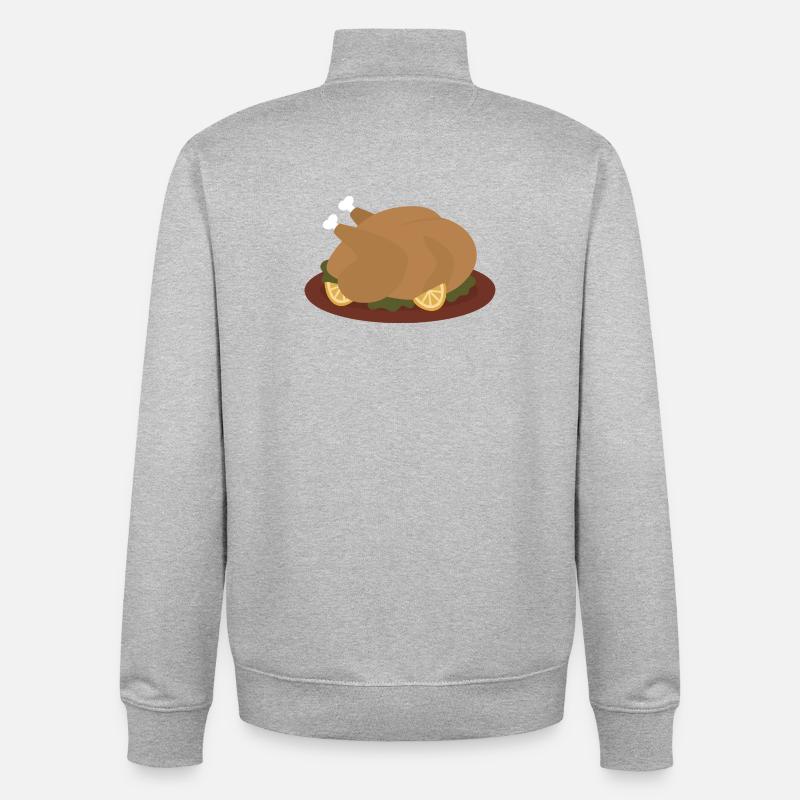 Gerösteter Truthahn mit Zitronengarnitur - Unisex Organic Zip Sweatshirt von Stanley/Stella - Grau meliert