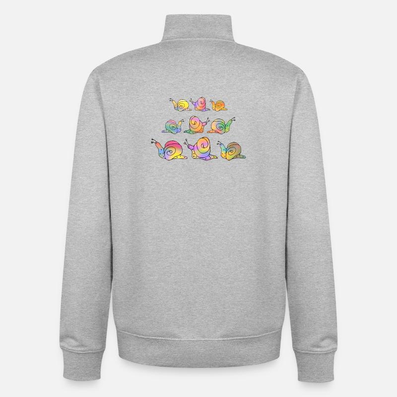 Escargots - Sweat zippé unisexe en coton bio Stanley/Stella - gris chiné