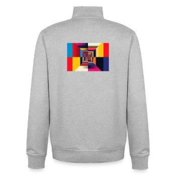 Geometrischer Tunnel-Regenbogen - Unisex Organic Zip Sweatshirt von Stanley/Stella - Grau meliert - Hinten - AI Model Male 185 light (185cm)