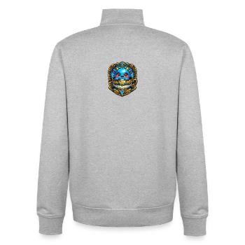 Little Blue Tea Copper Dragon - Unisex Organic Zip Sweatshirt by Stanley/Stella - heather grey - Back - AI Model Male 185 light (185cm)