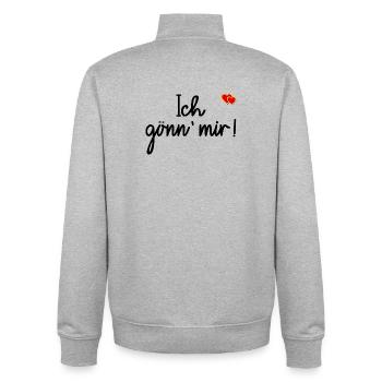 Lebensplan Genuss Gönnung - Unisex Organic Zip Sweatshirt von Stanley/Stella - Grau meliert - Hinten - AI Model Male 185 light (185cm)