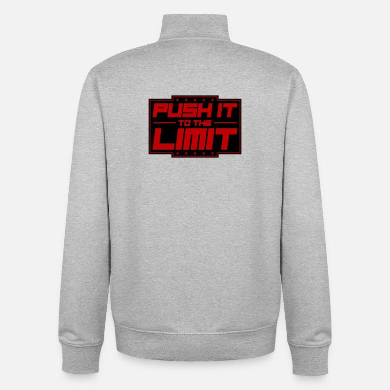 Poussez ça à la limite - Sweat zippé unisexe en coton bio Stanley/Stella - gris chiné