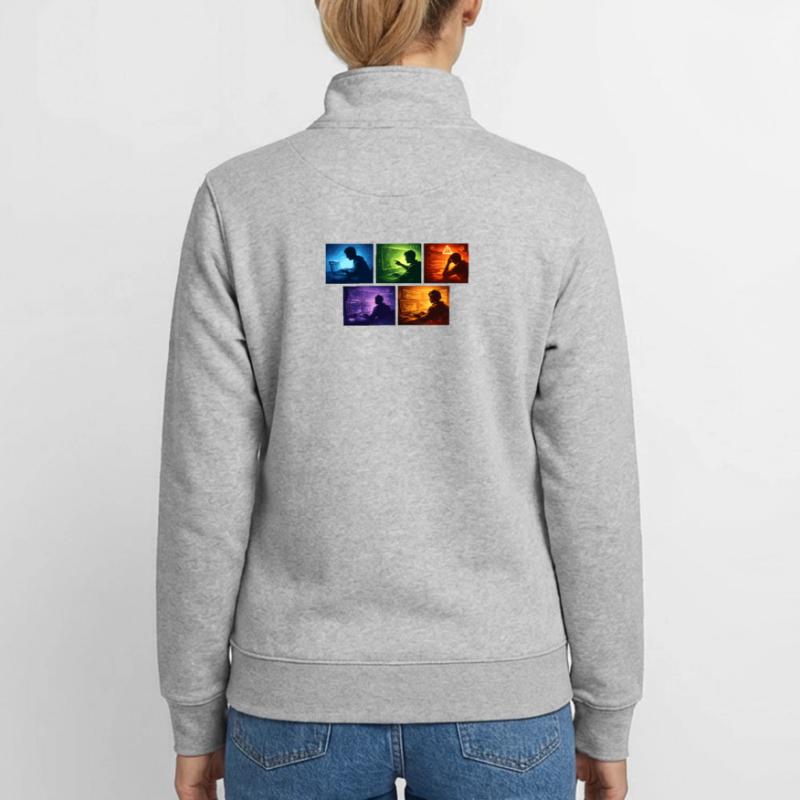 Multi-Screen Code Shadow Unisex Organic Zip Sweatshirt by Stanley/Stella