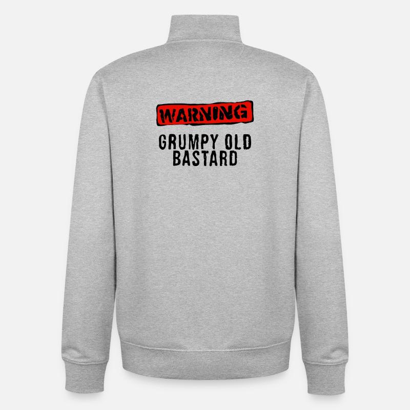 Warnung Stempel Rot - Unisex Organic Zip Sweatshirt von Stanley/Stella - Grau meliert