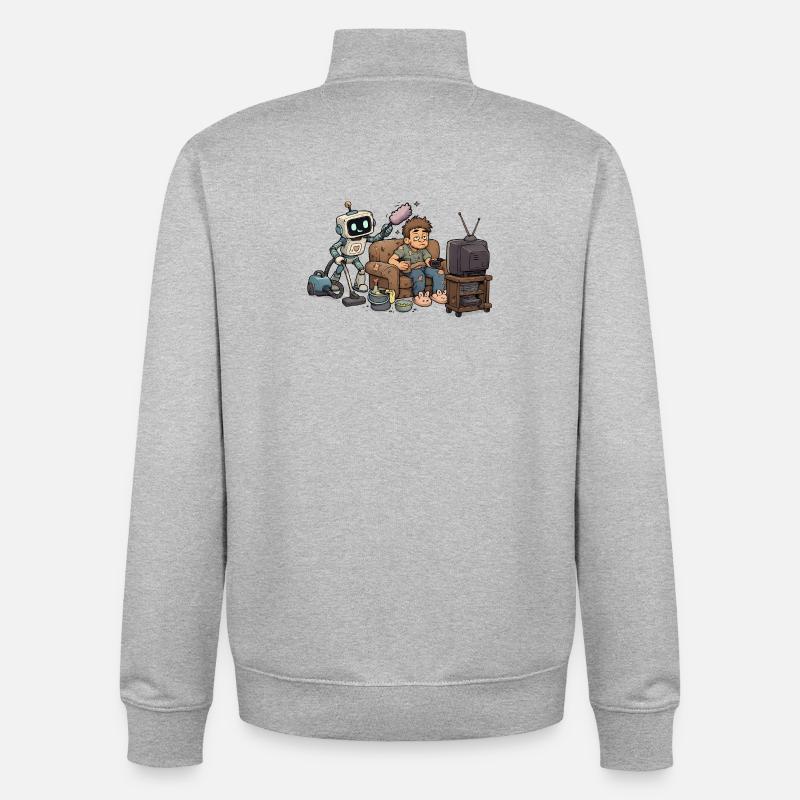 Profitez-vous de la vie - Sweat zippé unisexe en coton bio Stanley/Stella - gris chiné