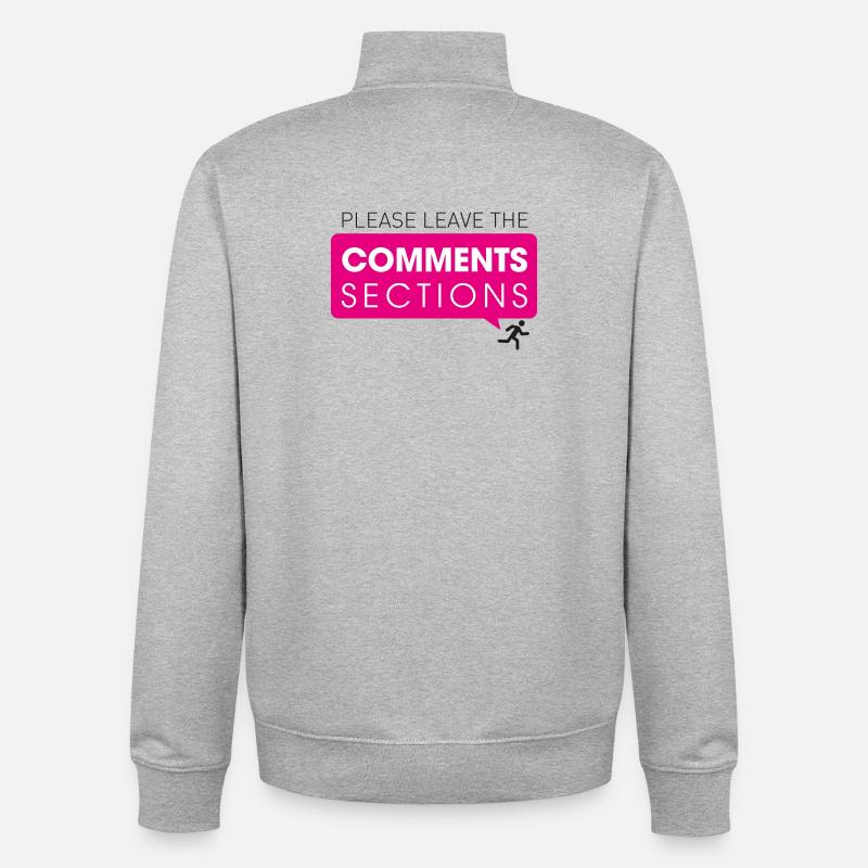 Please Leave The Comments Section - Unisex Organic Zip Sweatshirt von Stanley/Stella - Grau meliert