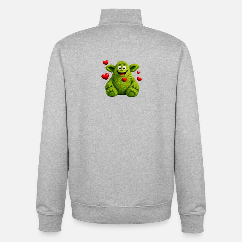 Monstre - Sweat zippé unisexe en coton bio Stanley/Stella - gris chiné