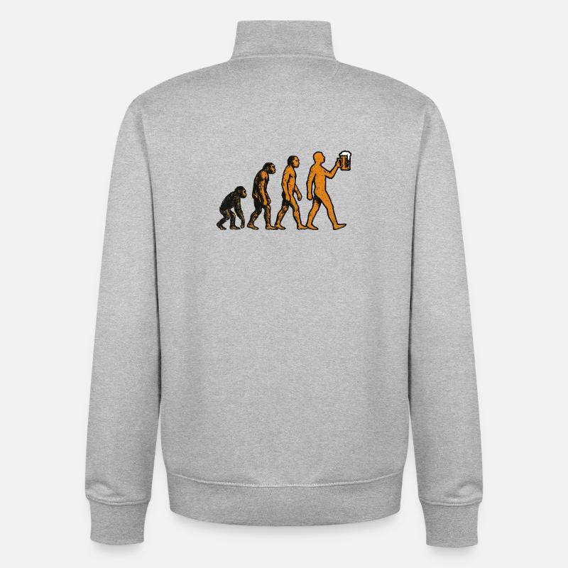 Evolution Bier - Unisex Organic Zip Sweatshirt von Stanley/Stella - Grau meliert