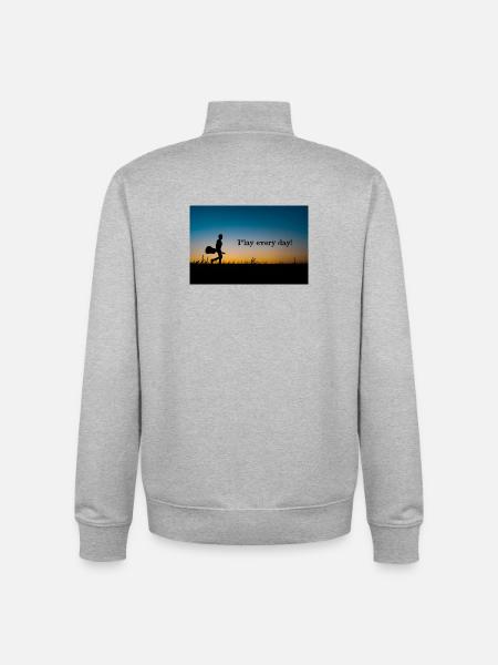 Play every day Evening light - Unisex Organic Zip Sweatshirt by Stanley/Stella - heather grey