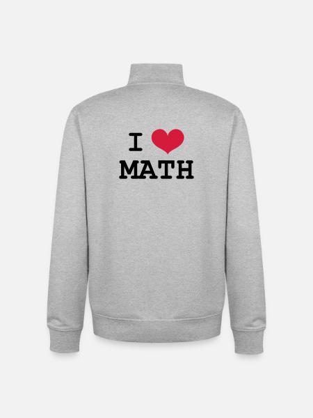 I Love Math - Sweat zippé unisexe en coton bio Stanley/Stella - gris chiné