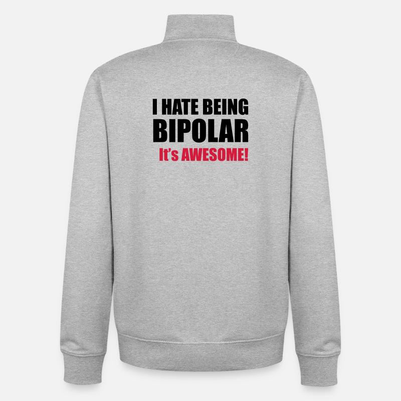 Bipolar - Sweat zippé unisexe en coton bio Stanley/Stella - gris chiné