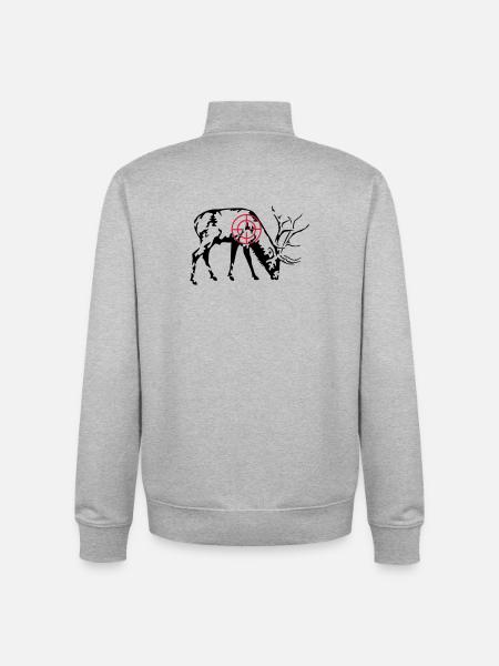 Cerf broutant - Sweat zippé unisexe en coton bio Stanley/Stella - gris chiné
