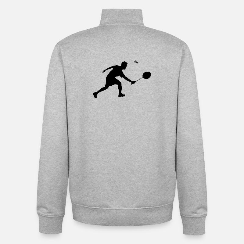Nuance de badminton - Sweat zippé unisexe en coton bio Stanley/Stella - gris chiné