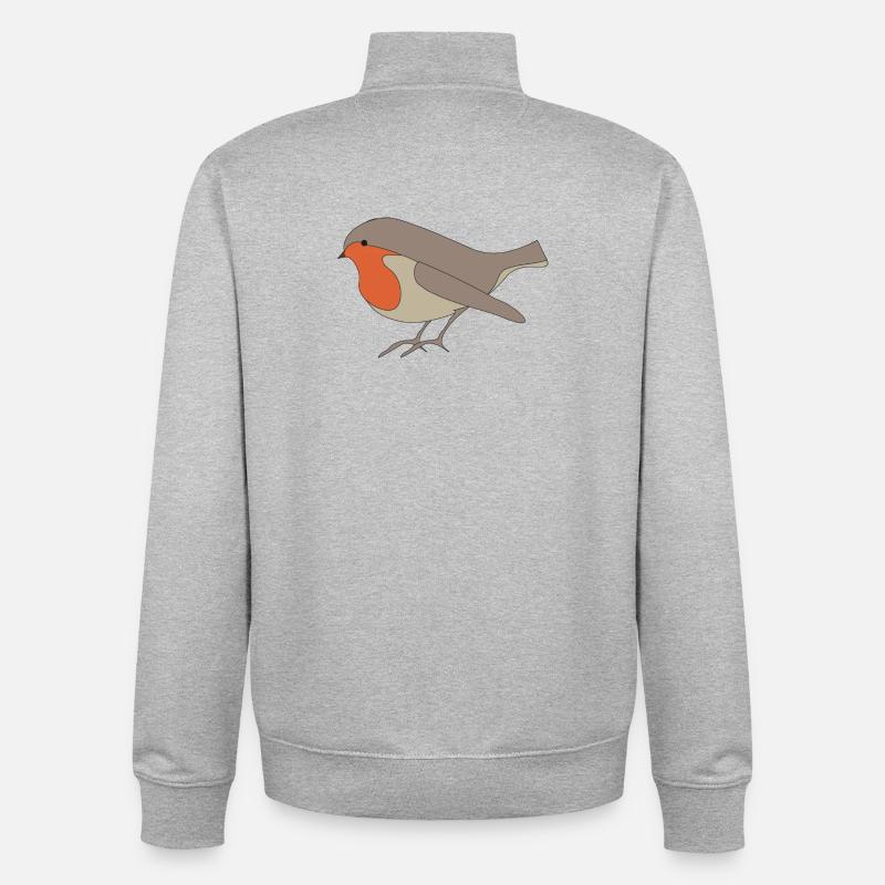 Rotkehlchen - Unisex Organic Zip Sweatshirt von Stanley/Stella - Grau meliert
