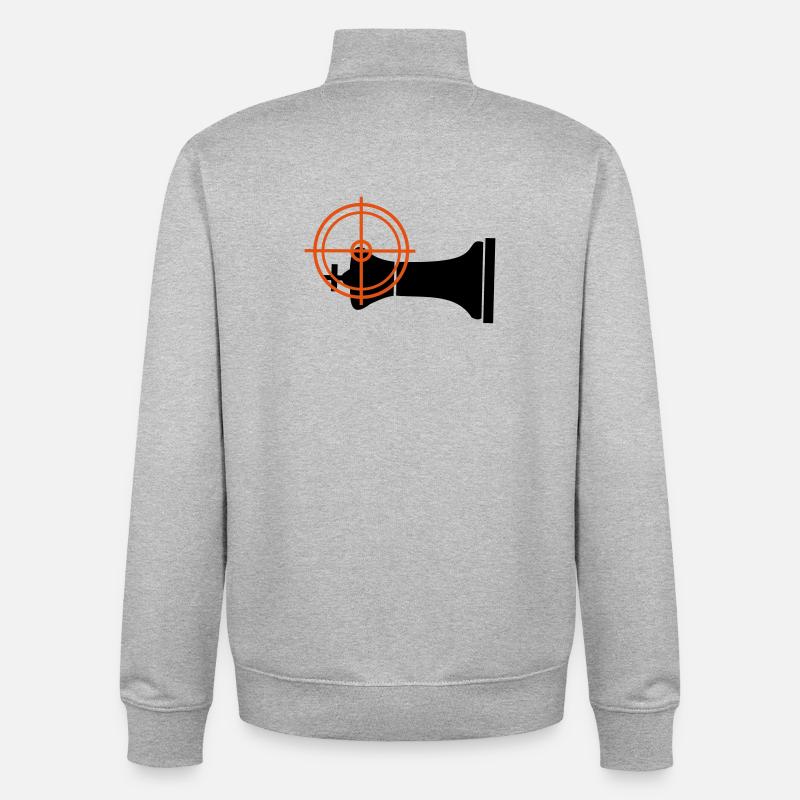 Échec et mat mentant - Sweat zippé unisexe en coton bio Stanley/Stella - gris chiné