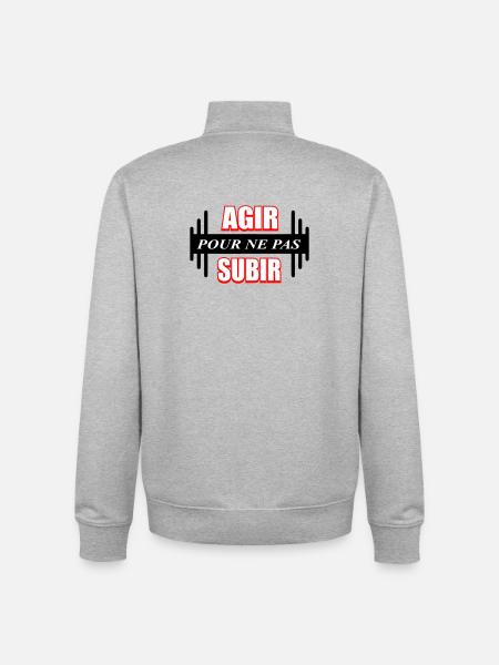 Act to avoid suffering - Unisex Organic Zip Sweatshirt by Stanley/Stella - heather grey