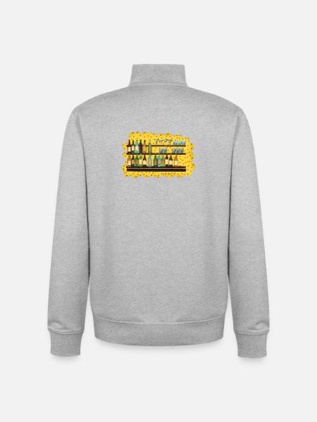 Barregal Cheese Evening Illustration - Unisex Organic Zip Sweatshirt by Stanley/Stella - heather grey