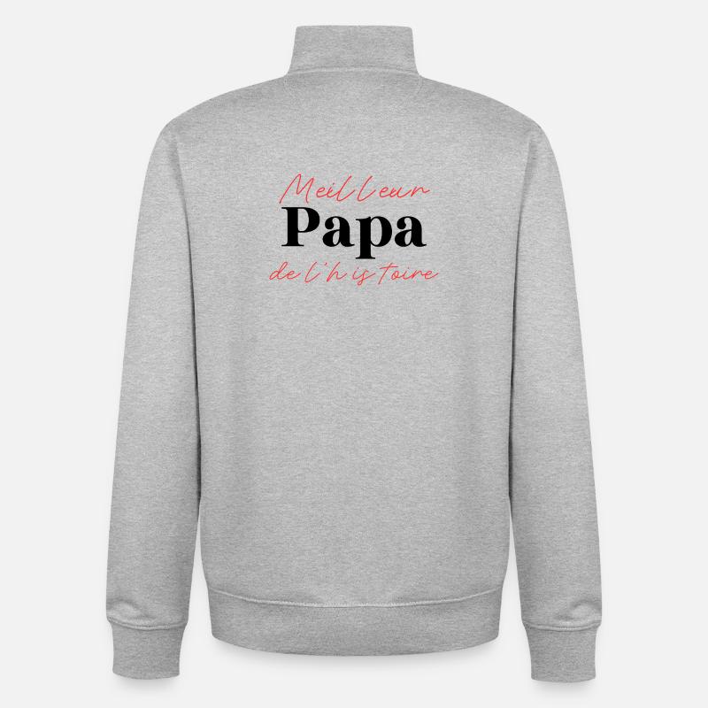 Bester Vater der Geschichte – Originalgeschenk - Unisex Organic Zip Sweatshirt von Stanley/Stella - Grau meliert