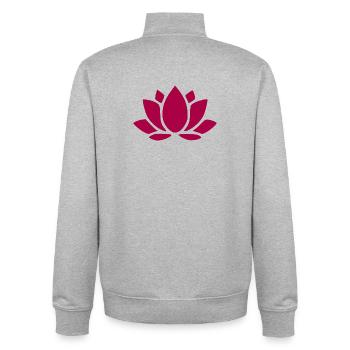 Lotus Flower Lotus Flower Red Flower Flower Gift - Unisex Organic Zip Sweatshirt by Stanley/Stella - heather grey - Back - AI Model Male 185 light (185cm)