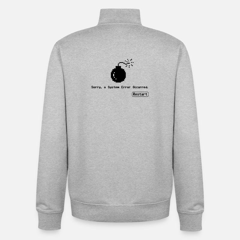 Erreur système - Sweat zippé unisexe en coton bio Stanley/Stella - gris chiné