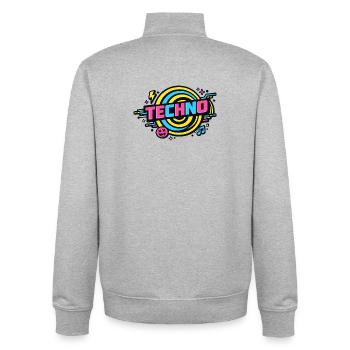 Techno Neon Retro Kreis - Unisex Organic Zip Sweatshirt von Stanley/Stella - Grau meliert - Hinten - AI Model Male 185 light (185cm)