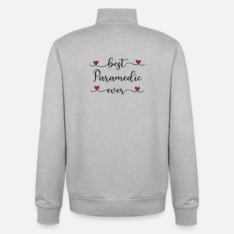 bester Sanitäter der Welt - Unisex Organic Zip Sweatshirt von Stanley/Stella - Grau meliert