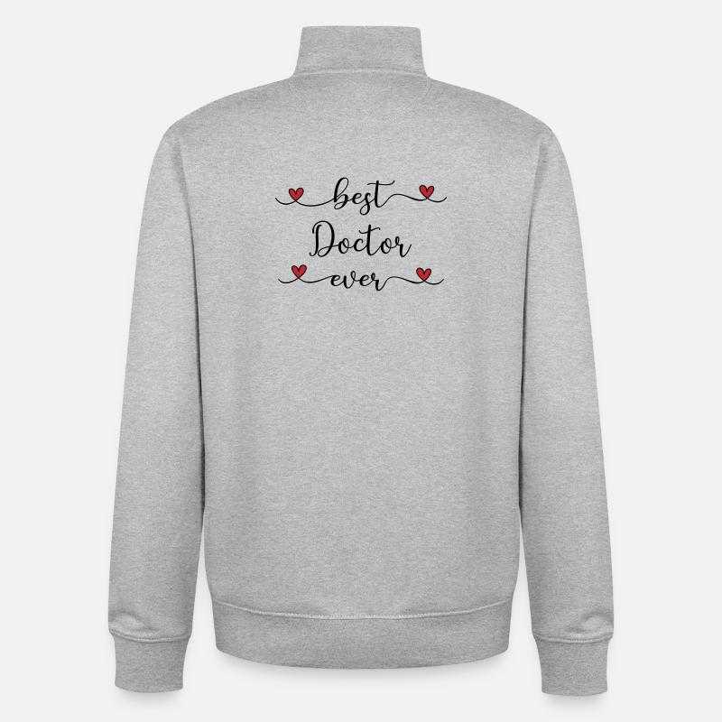 bester Arzt der Welt  - Unisex Organic Zip Sweatshirt von Stanley/Stella - Grau meliert