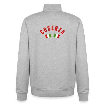Cosenza Crossed Italian Flags - Unisex Organic Zip Sweatshirt by Stanley/Stella - heather grey - Back - AI Model Male 185 light (185cm)