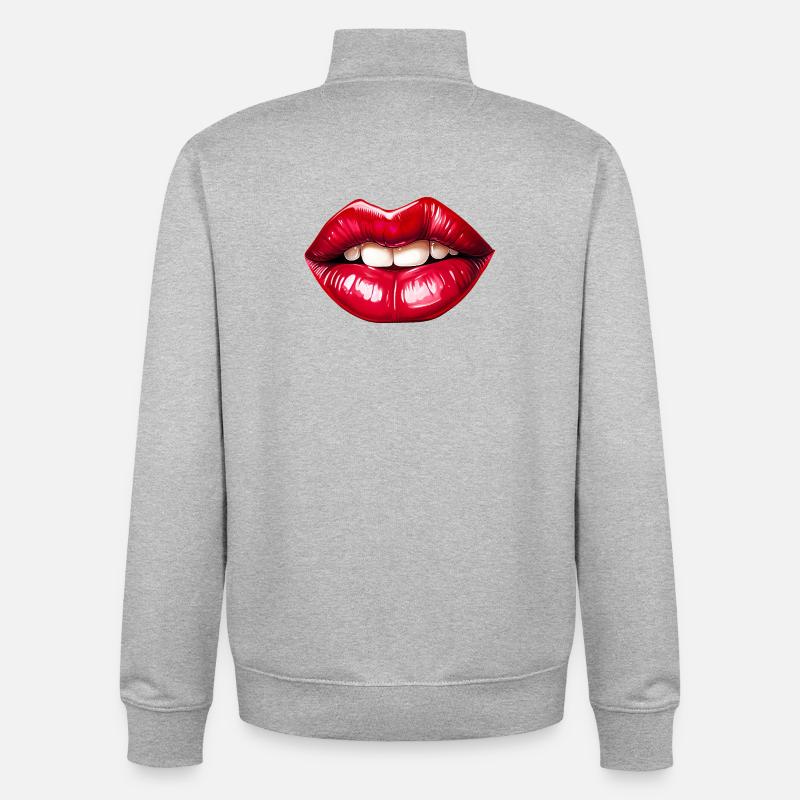 Lipps, Design #1 - Sweat zippé unisexe en coton bio Stanley/Stella - gris chiné