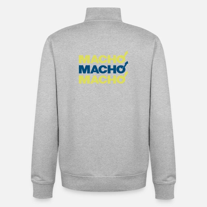 Macho - Sweat zippé unisexe en coton bio Stanley/Stella - gris chiné