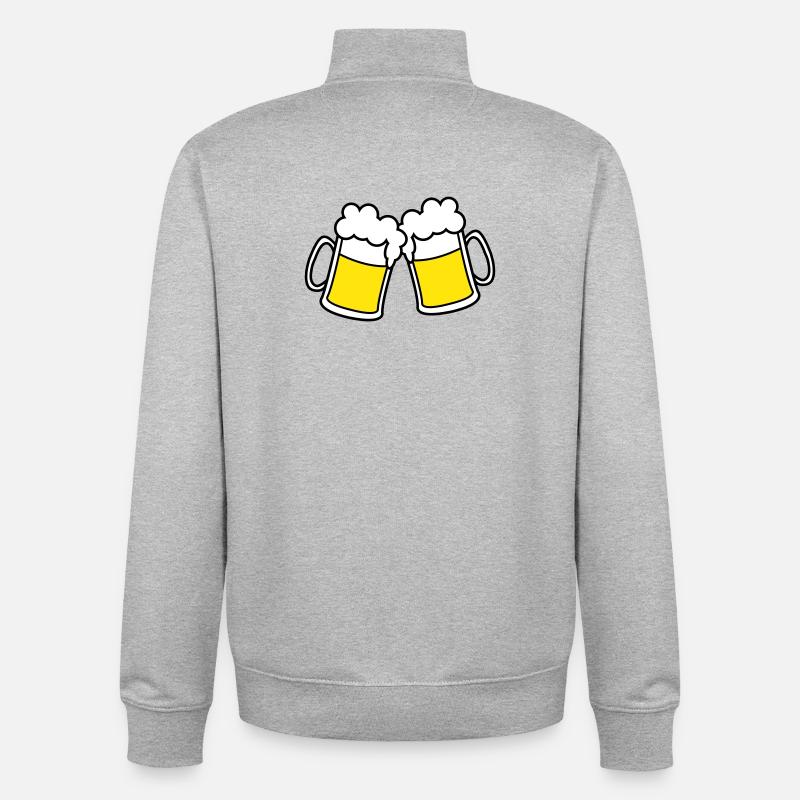 bier_2 - Unisex Organic Zip Sweatshirt by Stanley/Stella - heather grey