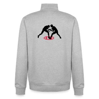 Greco-Roman wrestling - Unisex Organic Zip Sweatshirt by Stanley/Stella - heather grey - Back - AI Model Male 185 light (185cm)