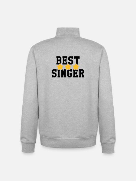 Best Singer - Unisex Organic Zip Sweatshirt by Stanley/Stella - heather grey