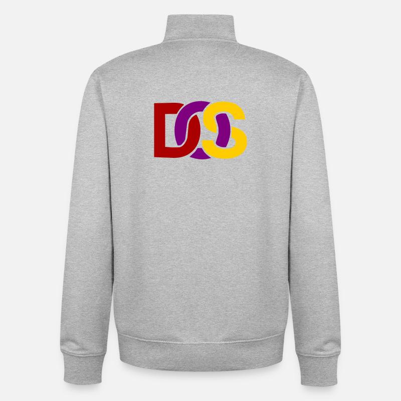 Retro MS DOS Logo - Unisex Organic Zip Sweatshirt von Stanley/Stella - Grau meliert