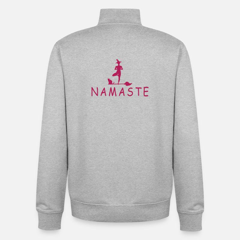 Yoga Hexe - Unisex Organic Zip Sweatshirt von Stanley/Stella - Grau meliert