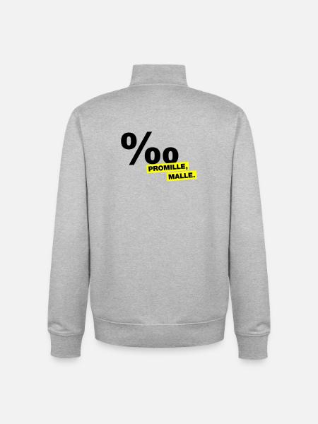 Promille, Malle - Unisex Organic Zip Sweatshirt von Stanley/Stella - Grau meliert