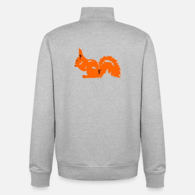 Eichhoernchen Silhouette - Unisex Organic Zip Sweatshirt von Stanley/Stella - Grau meliert