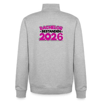 Bachelor 2026 Abschluss Promotion Sponsion - Unisex Organic Zip Sweatshirt von Stanley/Stella - Grau meliert - Hinten - AI Model Male 185 light (185cm)