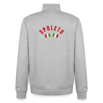 Spoleto Italian Flags  - Unisex Organic Zip Sweatshirt by Stanley/Stella - heather grey - Back - AI Model Male 185 light (185cm)