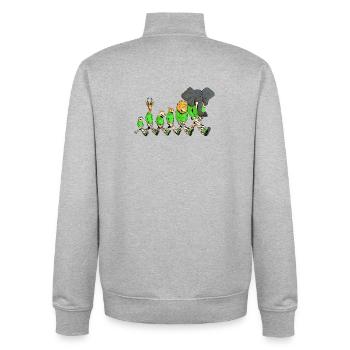 Savannah animals on a walk - Unisex Organic Zip Sweatshirt by Stanley/Stella - heather grey - Back - AI Model Male 185 light (185cm)