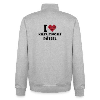 Ich liebe Kreuzworträtzel, Denksport - Unisex Organic Zip Sweatshirt von Stanley/Stella - Grau meliert - Hinten - AI Model Male 185 light (185cm)